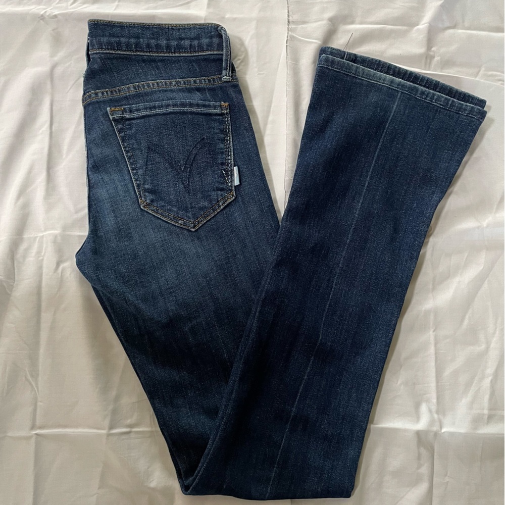 MOTHER Jeans- The Runway/ Flowers From The Storm Mid Rise Flare